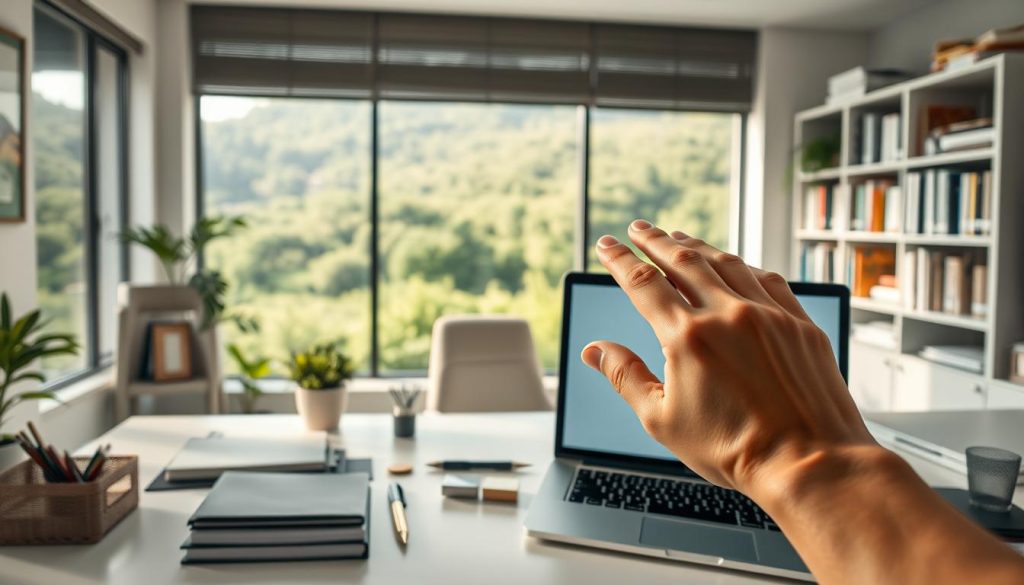A serene, well-lit office scene with a desk, laptop, and various office supplies. In the foreground, a hand gestures towards the laptop screen, indicating optimization techniques for on-page SEO. The middle ground features a bookshelf filled with reference materials, while the background showcases a large window overlooking a lush, verdant landscape, creating a tranquil and focused atmosphere. The lighting is soft and natural, enhancing the productivity and attention to detail required for effective on-page SEO optimization. A serene, well-lit office scene with a desk, laptop, and various office supplies. In the foreground, a hand gestures towards the laptop screen, indicating optimization techniques for on-page SEO. The middle ground features a bookshelf filled with reference materials, while the background showcases a large window overlooking a lush, verdant landscape, creating a tranquil and focused atmosphere. The lighting is soft and natural, enhancing the productivity and attention to detail required for effective on-page SEO optimization.